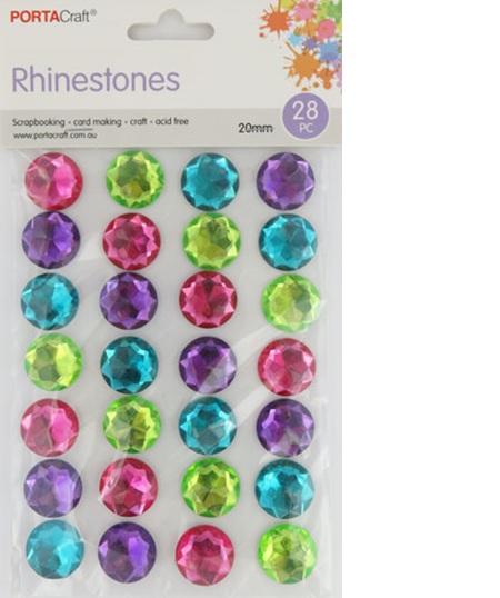 RStone Sheet 20mm 28pc Multi Colour - Discount General